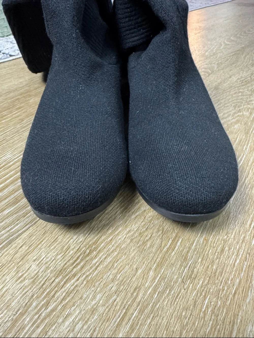 Vivaia Black Knit Sock Knee High Boots size 37.5